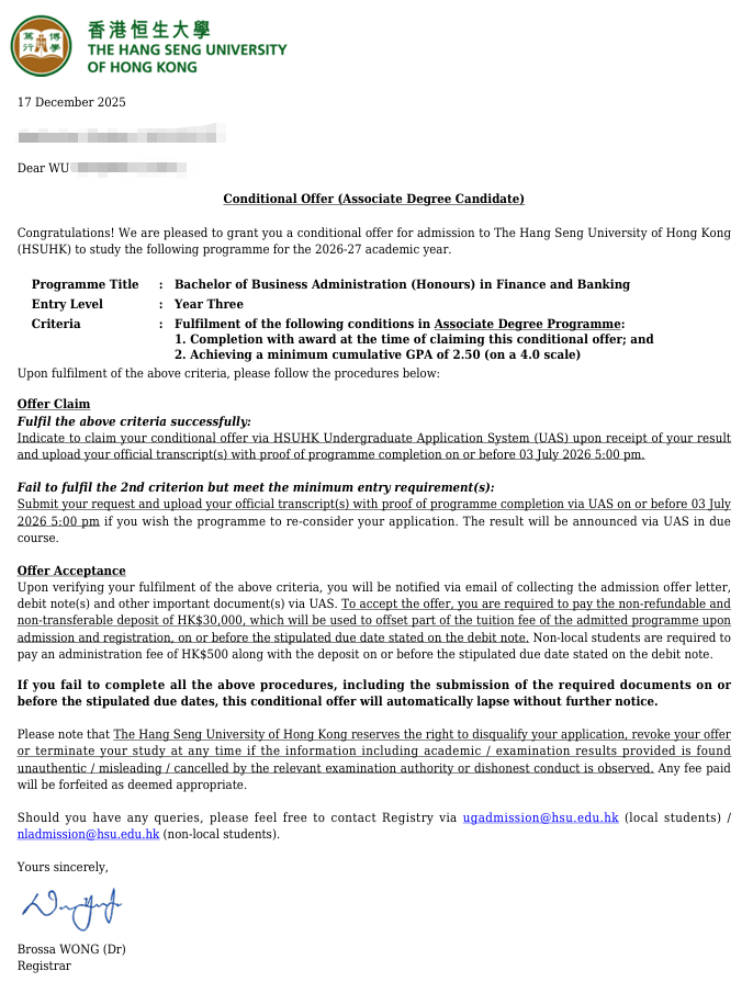 Student Wu - The Hang Seng University of Hong Kong
